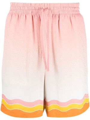 Casablanca short en soie à motif monogrammé - Rose