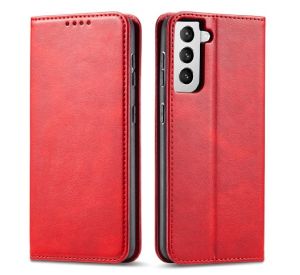Casecentive Leren Wallet case Luxe Samsung Galaxy S21 rood - 8720153793346
