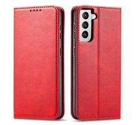 Casecentive Leren Wallet case Luxe Samsung Galaxy S21 rood - 8720153793346