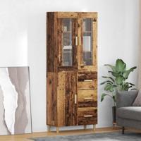 Hoge kast met lade Oud Hout 69,5 x 34 x 180 cm Bewerkt hout