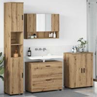 Badkamermeubelset met lade 4 pcs artisanaal eikenkleurig