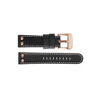 TW Steel horlogeband TWB417 Leder Zwart 24mm + wit stiksel - thumbnail