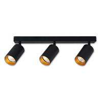 LED plafondspot mat zwart - goud - 3 verstelbare spots - GU10 aansluiting LED plafondspot mat zwart - goud - 3 verstelbare spots - GU10 aansluiting