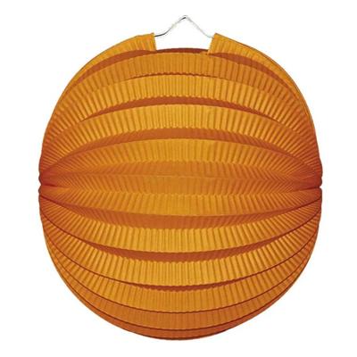 Party Lampion van papier - ronde vorm - oranje - Dia 22 cm