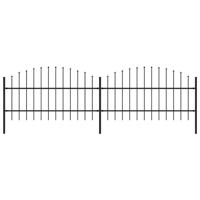 VidaXL Tuinhek met speerpunt staal 359x100 cm zwart