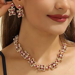 Bruidssieradensets 2 Parel Strass 1 Ketting Oorbellen Dames Elegant Vintage Schattig kralen Bloem Kostbaar Onregelmatig Sieraden set Voor Bruiloft Feest Feest / Avond Lightinthebox