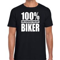 100 procent biker/ motorrijder t-shirt zwart voor heren - thumbnail