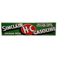 Sinclair H-C Gasoline Stalen Bord met Relief - 79 x 19cm