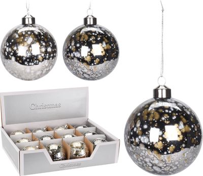 5 stuks! Kerstbal stip deco 80 mm 2 assorti k - Nampook