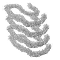 Kerstslingers - 4x stuks - glitter zilver - folie - 180 x 7 cm - kerstboom versiering/guirlandes