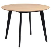 Leen Bakker - Eetkamertafel Roxy - Eiken/zwart - 76xØ105 Cm - Hout - Zwart#Bruin