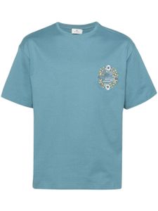 ETRO t-shirt à logo Pegaso brodé en coton - Bleu