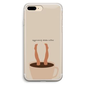 Aggressively drinks coffee: iPhone 7 Plus Transparant Hoesje