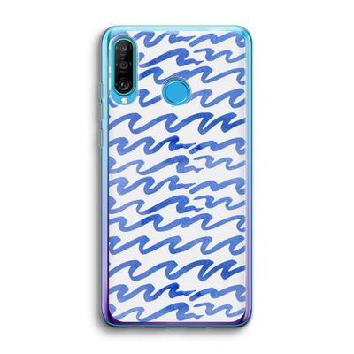 Blauwe golven: Huawei P30 Lite Transparant Hoesje