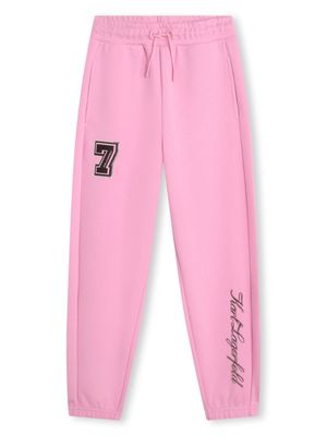 Karl Lagerfeld Kids pantalon de jogging à logo imprimé - Rose