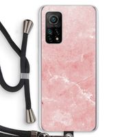 Roze marmer: Xiaomi Mi 10T 5G Transparant Hoesje met koord