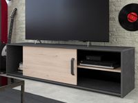 Tv-meubel TOMYLO 1 deur jackson eik/zwart - thumbnail
