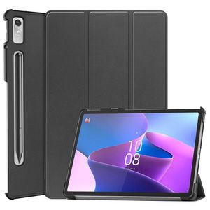 Lunso - Lenovo Tab P11 Pro Gen 2 (2e generatie) - Tri-Fold Bookcase hoes - Zwart