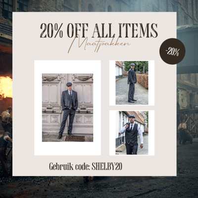 Maatpak Voor Heren | 3-delig Pak | Donkergrijs Visgraat | Thomas Shelby | Peaky Blinders | Peaky Blinders