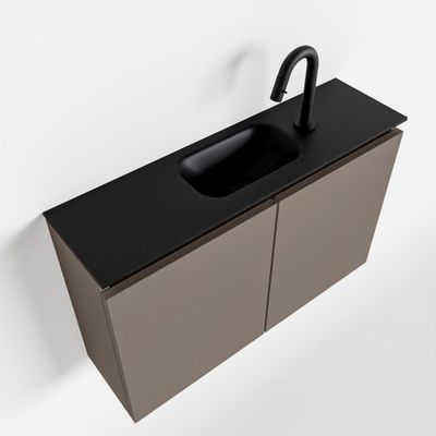 Toiletmeubel Mondiaz Ture | 80 cm | Meubelkleur Smoke | Eden wastafel Urban Midden | 1 kraangat