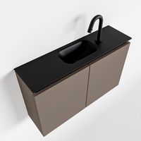Toiletmeubel Mondiaz Ture | 80 cm | Meubelkleur Smoke | Eden wastafel Urban Midden | 1 kraangat