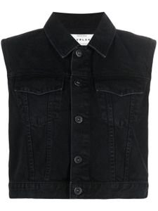 SLVRLAKE gilet en jean Caroline à col italien - Noir