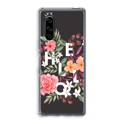 Hello in flowers: Sony Xperia 5 Transparant Hoesje