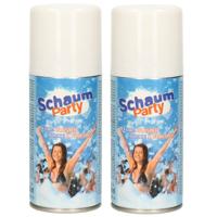 Schuimparty schuim spray - 2x - wit - 10 liter - Foam party spuitbussen - Feestartikelen
