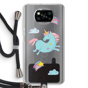 Vliegende eenhoorn: Xiaomi Poco X3 NFC Transparant Hoesje met koord