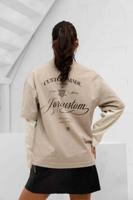 Jorcustom Handscript Double Layered Longsleeve T-Shirt Dames Taupe/Beige - Maat S - Kleur: BeigeTaupe | Soccerfanshop