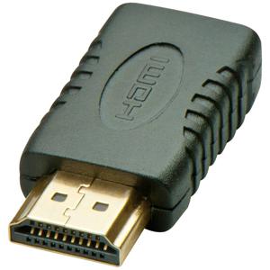 LINDY 41208 HDMI Adapter [1x HDMI-stekker - 1x HDMI-bus, mini] Zwart