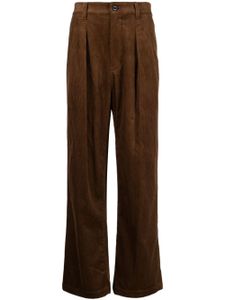 STUDIO TOMBOY pantalon crop à détails plissés - Marron