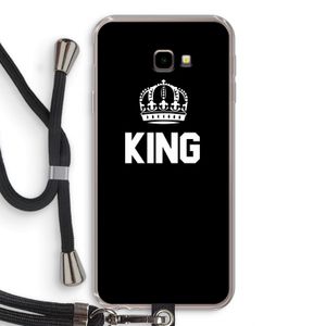 King zwart: Samsung Galaxy J4 Plus Transparant Hoesje met koord