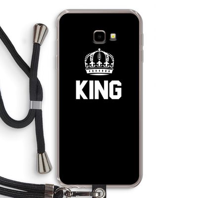 King zwart: Samsung Galaxy J4 Plus Transparant Hoesje met koord