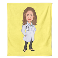 Cartoon Fleecedeken Female Doctor - thumbnail