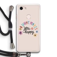 Happy days: Pixel 3 Transparant Hoesje met koord