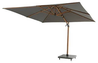 Siesta premium zweefparasol 300x300 antraciet en houtlook frame - 4so