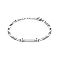 Armband graveerplaat gourmetschakel staal zilverkleurig 5 mm