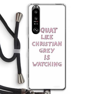 Christian Grey: Sony Xperia 1 III Transparant Hoesje met koord