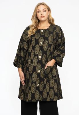 Yoek Jacket jacquard | Zwart | Maat 54/56