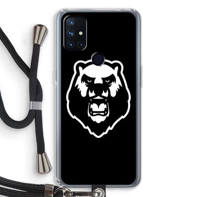 Angry Bear (black): OnePlus Nord N10 5G Transparant Hoesje met koord