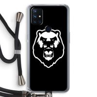 Angry Bear (black): OnePlus Nord N10 5G Transparant Hoesje met koord