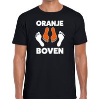Grappig oranje boven t-shirt zwart voor Koningsdag of het EK/WK voor heren 2XL  -