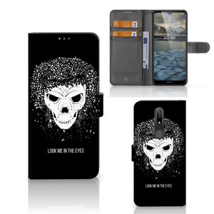 Telefoonhoesje met Naam Nokia 2.4 Skull Hair