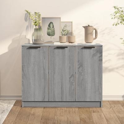Dressoir 90,5x30x70 cm bewerkt hout grijs sonoma eikenkleurig