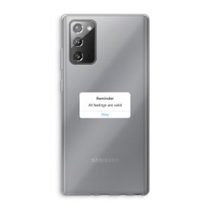 Reminder: Samsung Galaxy Note 20 / Note 20 5G Transparant Hoesje