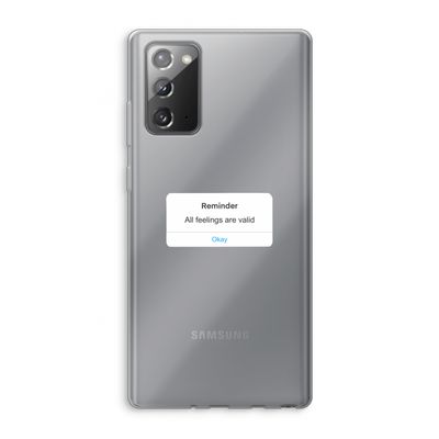 Reminder: Samsung Galaxy Note 20 / Note 20 5G Transparant Hoesje