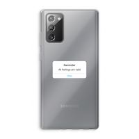 Reminder: Samsung Galaxy Note 20 / Note 20 5G Transparant Hoesje