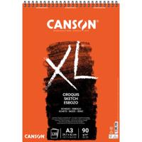 Schetspapier Canson XL Sketch 120vel 90gr A3 ivoorwit