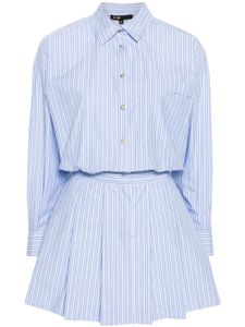 Maje robe-chemise en coton à rayures - Bleu